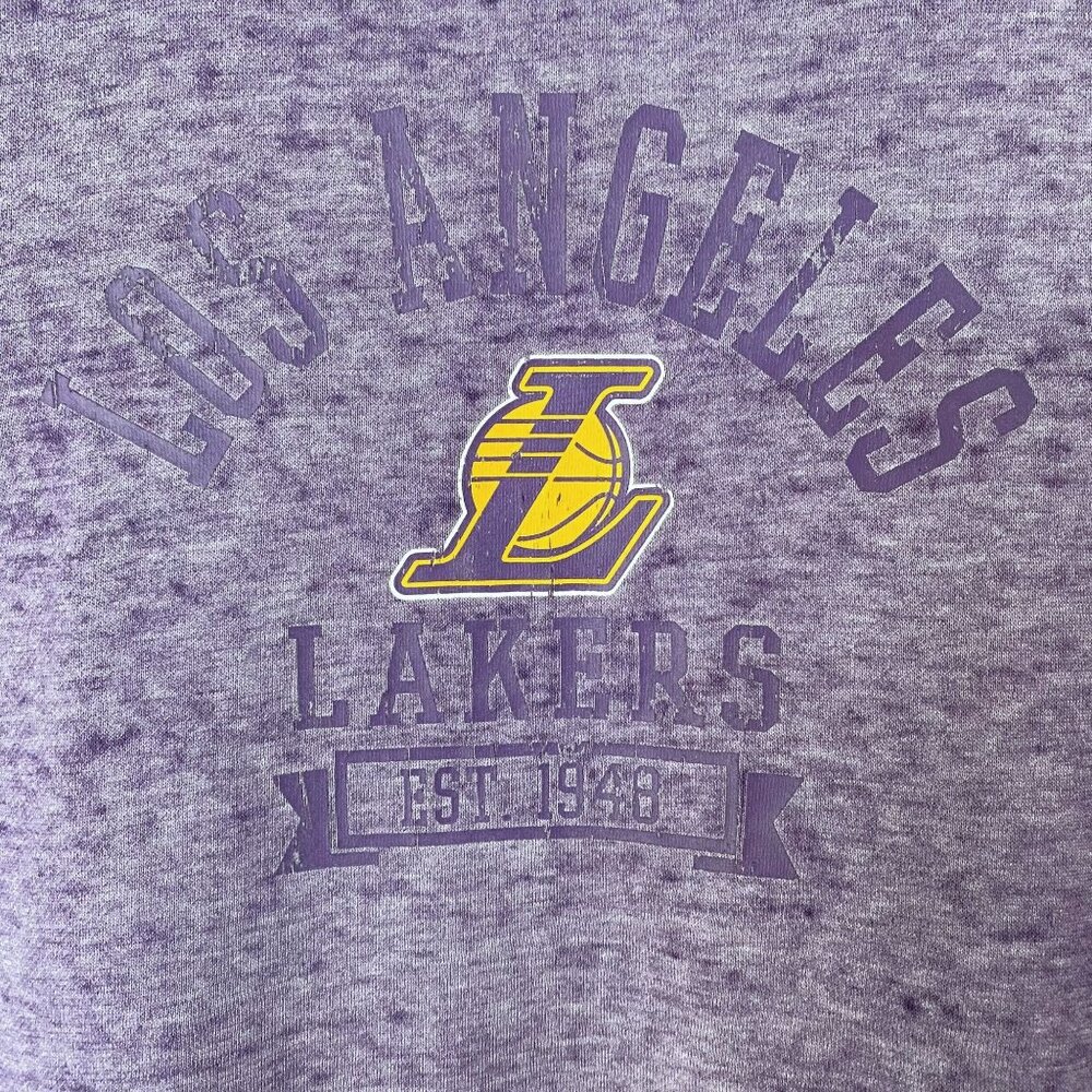 NBA Los Angeles Lakers Burnout Crewneck Sweatshirt Womens Medium Purple Pullover - Picture 8 of 12